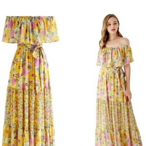 Vici Yellow and Pink Floral Dress